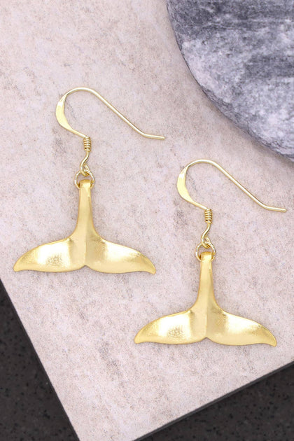 Whale Tail Drop Earrings - GF – supplierjewels.com