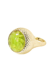 Peridot Crystal Hammer Statement Ring - GF