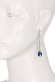 Labradorite Doublet & Pearl Drop Earrings - GF