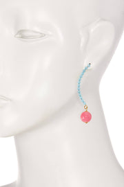 Pink Murano Glass & Austrian Crystal Cascade Earrings - BR