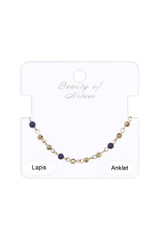Victoria Lapis Beaded Anklet - GF