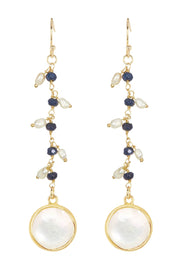 Mother of Pearl & Freshwater Pearl Drop Earrings - GF