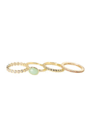 Amazonite & CZ Stack Ring Set - GF