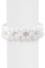 Crystal Quartz 8mm Beads Braided Bracelet - GF