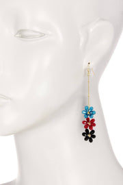 Mixed Austrian Crystal Flower Bloom Drop Earrings - GF