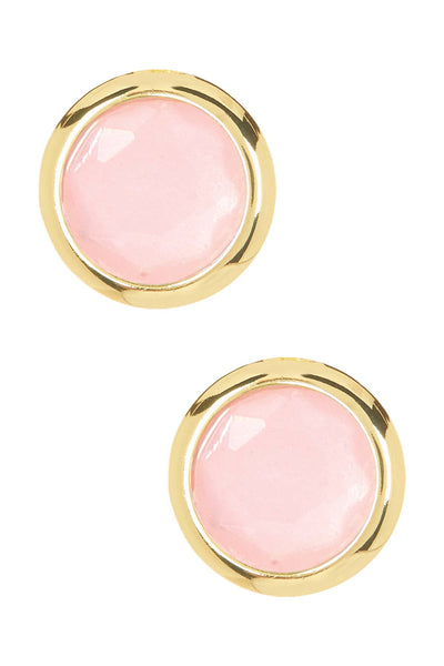 Rose Crystal 7mm Post Earrings In Gold - GF