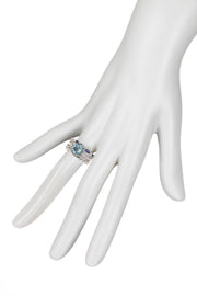 Sky Blue Crystal & CZ Stack Ring Set - SF