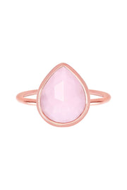 Rose Crystal Ring In Rose Gold - SF