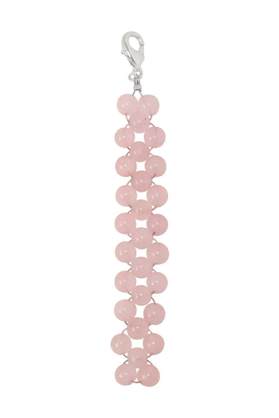 Rose Quartz 6mm Mala Beads Braided Keychain - SF/GF