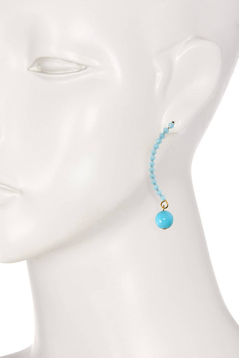 Turquoise & Austrian Crystal Cascade Earrings - BR