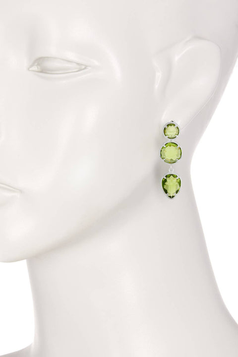 Peridot Crystal Stud Earrings - SF