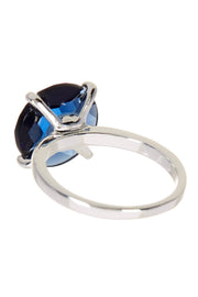 London Blue Crystal Prong Set Round Ring - SF