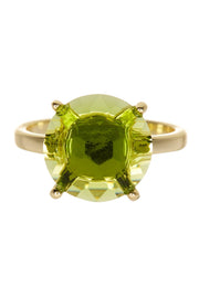 Peridot Crystal Prong Set Round Ring - GF