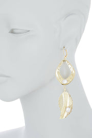 Freshwater Pearl & Leaf Statement Earrings - GF