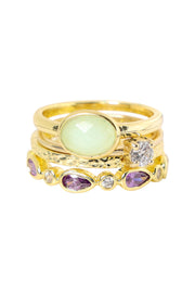 Amazonite & CZ Stack Ring Set - GF