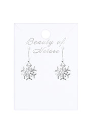 Sterling Silver Snowflake Drop Earrings - SS
