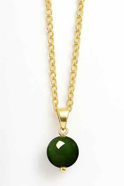 14k Vermeil Natural Hetian Jade Bead Necklace - VM