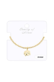 Elephant Charm Beaded Anklet - GF