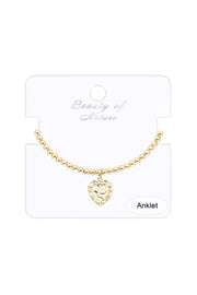 Dove Beaded Charm Anklet - GF