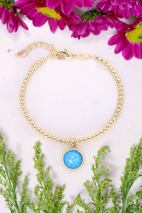 Turquoise Quartz Charm Bracelet - GF