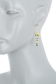 Sterling Silver & Peridot CZ Pendulum Drop Earrings - SS