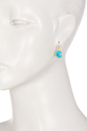 Turquoise Fancy Cut Round Earrings - GF