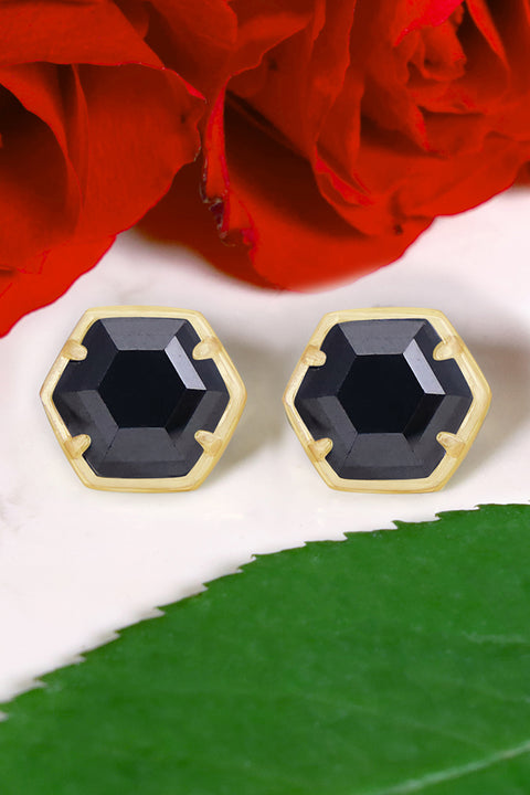 Hematite Hexagon Post Earrings - GF