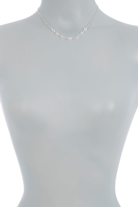 Cubic Zirconia Station Necklace - SF