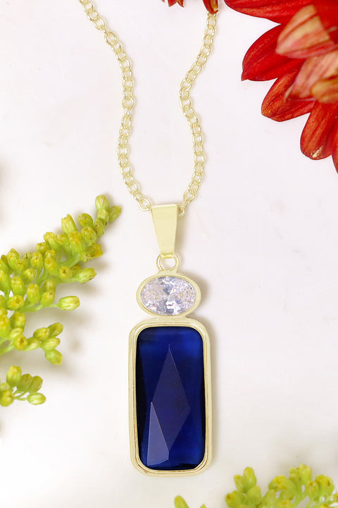 London Blue Crystal With Pendant Necklace - GF