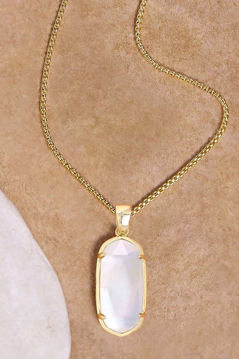 Mother Of Pearl Quartz Pendant Necklace - GF