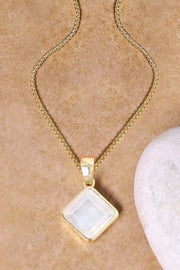 Mother Of Pearl Quartz Pendant Necklace - GF