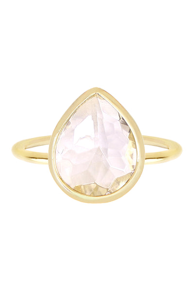 Crystal Quartz Teardrop Ring - GF