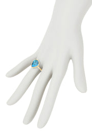 Stabilized Turquoise Teardrop Ring - GF