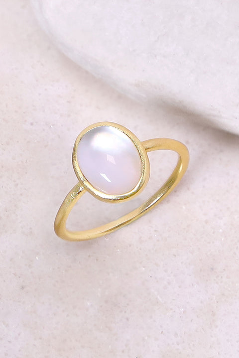 Mother Of Pearl Small Cab Ring - GF