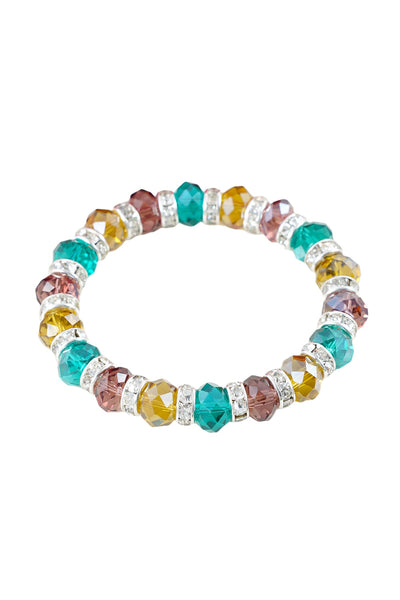 Multi Color Faceted Crystal Bracelet - SF