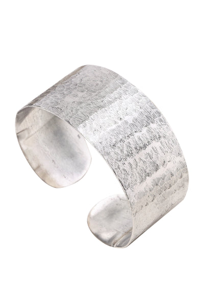 Sterling Silver Hammered & Oxidized Cuff Bracelet - SS