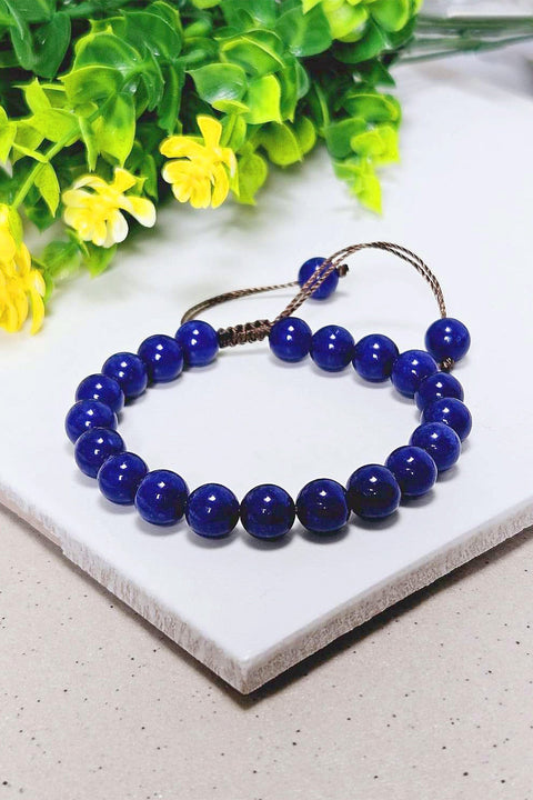 Lapis Mala Beads Adjustable Bracelet