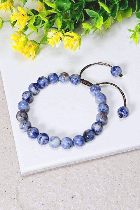 Lapis Mala Beads Adjustable Bracelet