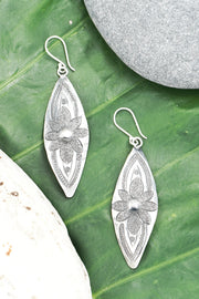 Flower Pattern Drop Earrings - SF