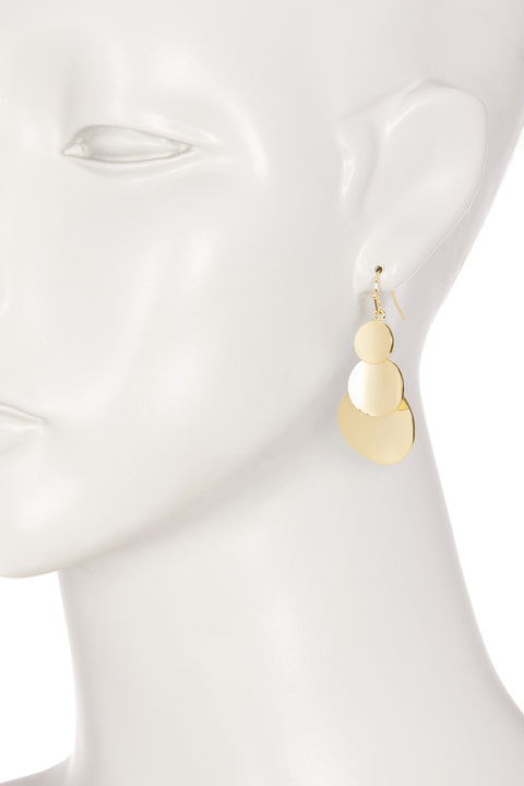 Triple Discs Drop Earrings - GF