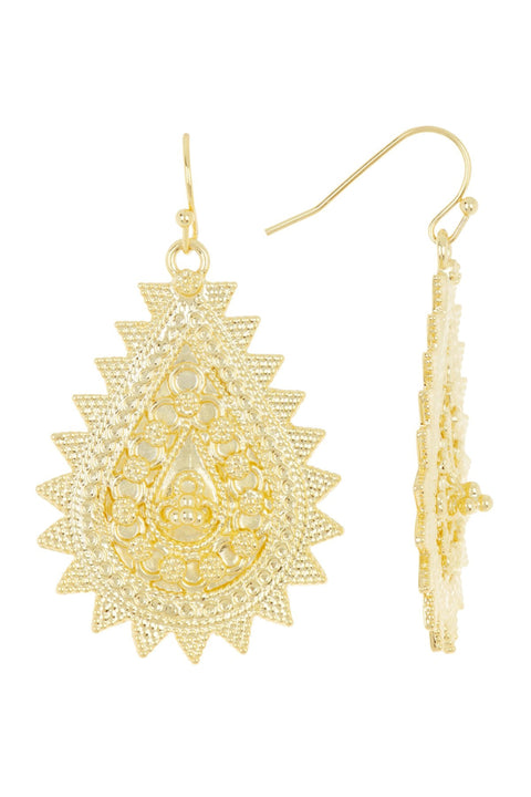 Filigree Drop Earrings In Gold - GF