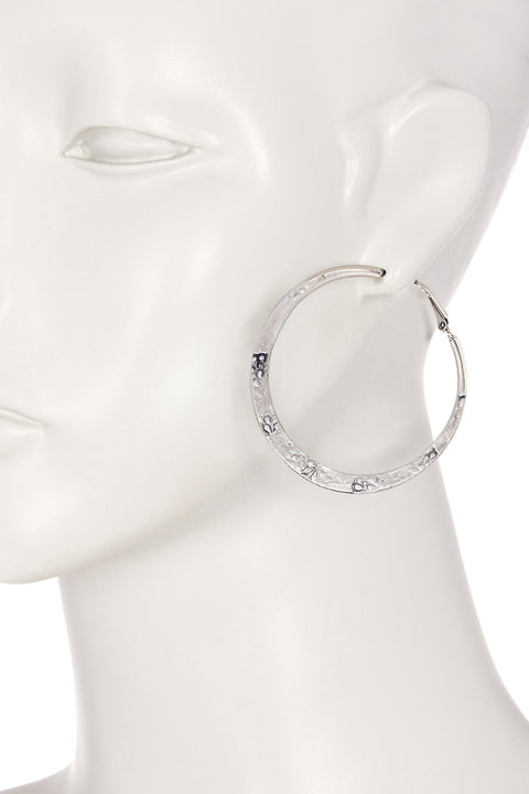 Hand Struck Lever Back Hoop Earrings - SF