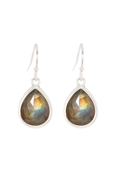 Labradorite Teardrop Earrings - SF