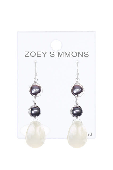 Mother Of Pearl Drop Earrings - SF