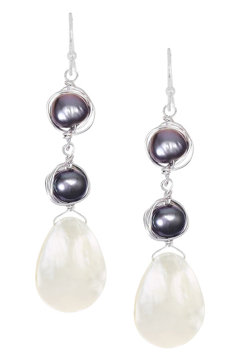 Mother Of Pearl Drop Earrings - SF