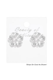 Sterling Silver Folwer Blossom Post Earrings - SS