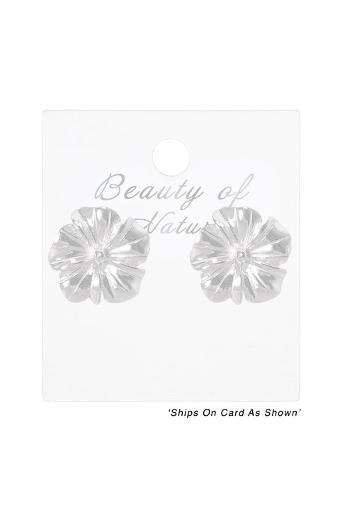 Sterling Silver Folwer Blossom Post Earrings - SS