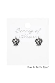 Sterling Silver Sea Turtle Post Earrings - SS