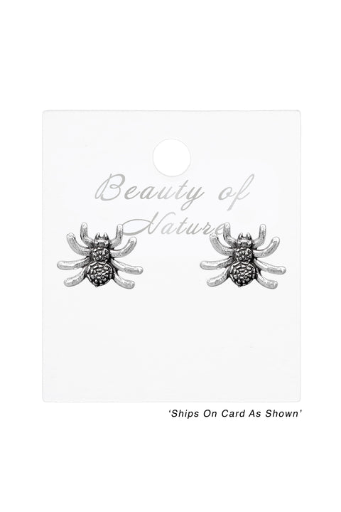 Sterling Silver Spider Post Earrings - SS