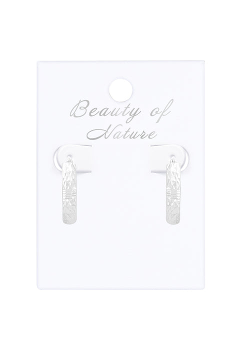 Sterling Silver Diamond Cut Hoop Earrings - SS